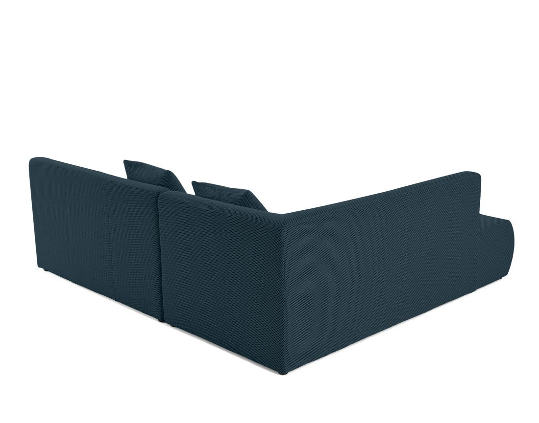 Canapé modulable d'angle gauche 5 places en tissu mailles 3D Onyx