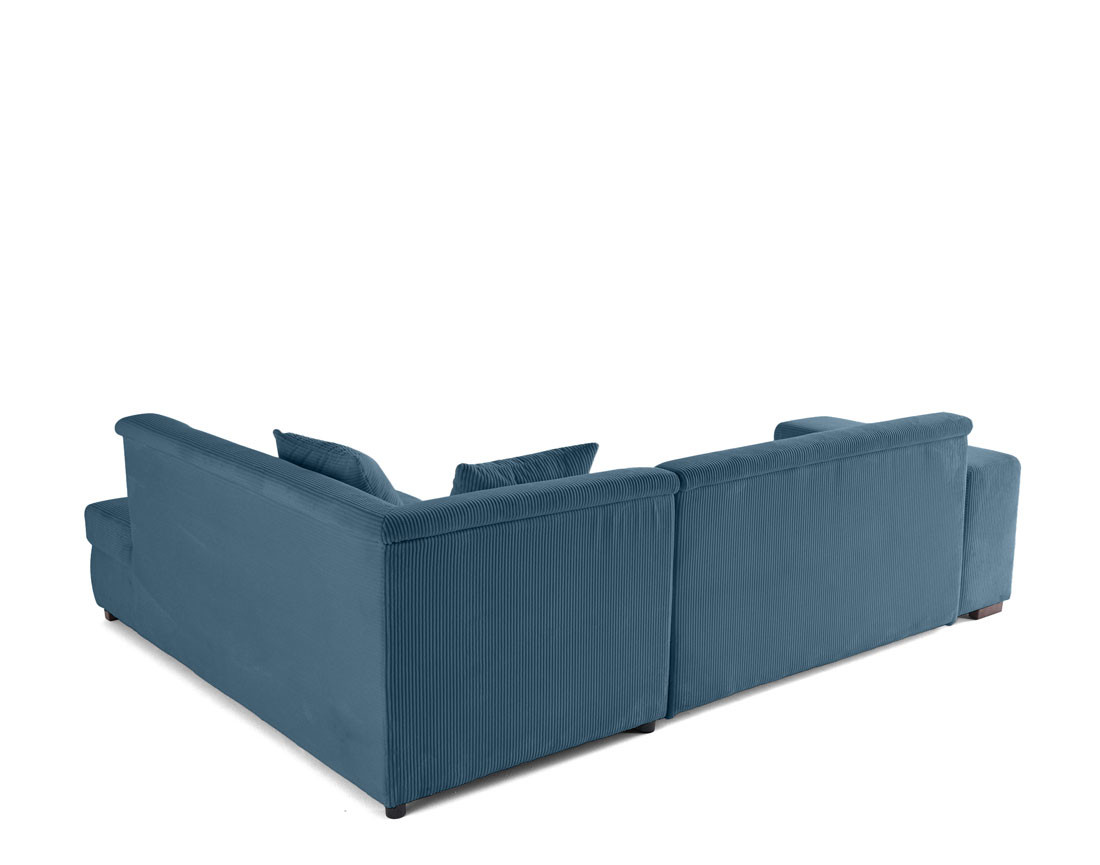 Canapé d'angle droit 5 places convertible en velours côtelé Vermont