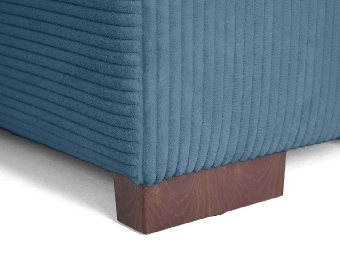 Canapé d'angle droit 5 places convertible en velours côtelé Vermont