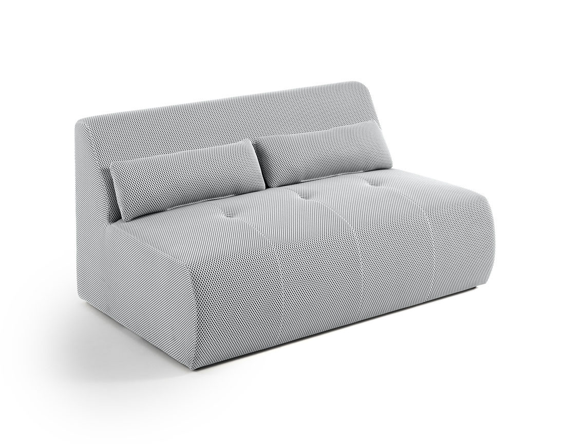 Canapé droit 2 places en tissu mailles 3D Onyx