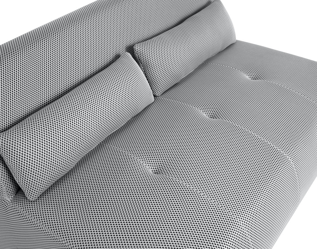 Canapé droit 2 places en tissu mailles 3D Onyx