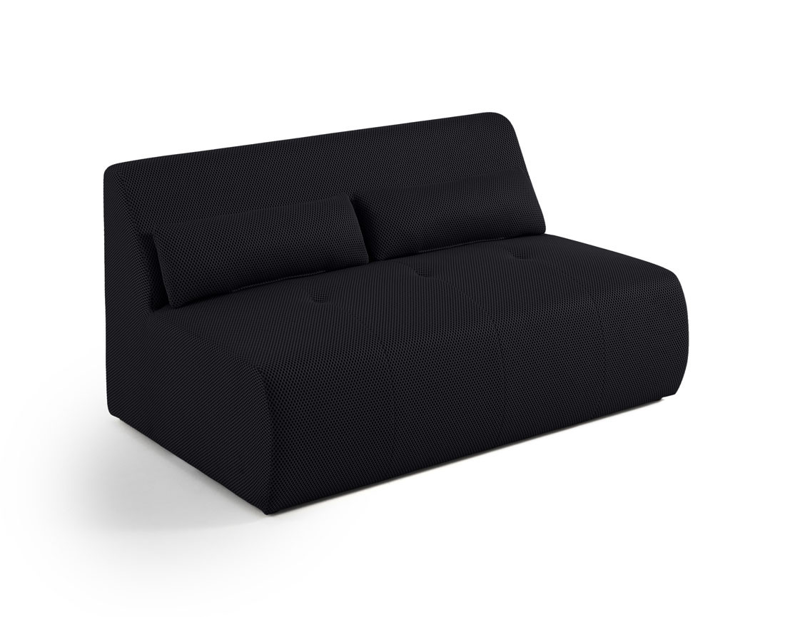 Canapé droit 2 places en tissu mailles 3D Onyx