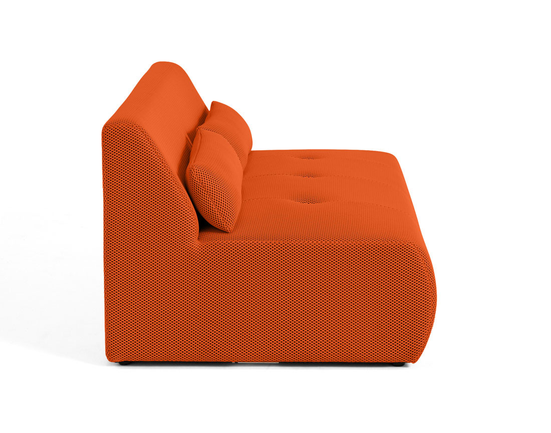 Canapé droit 2 places en tissu mailles 3D Onyx