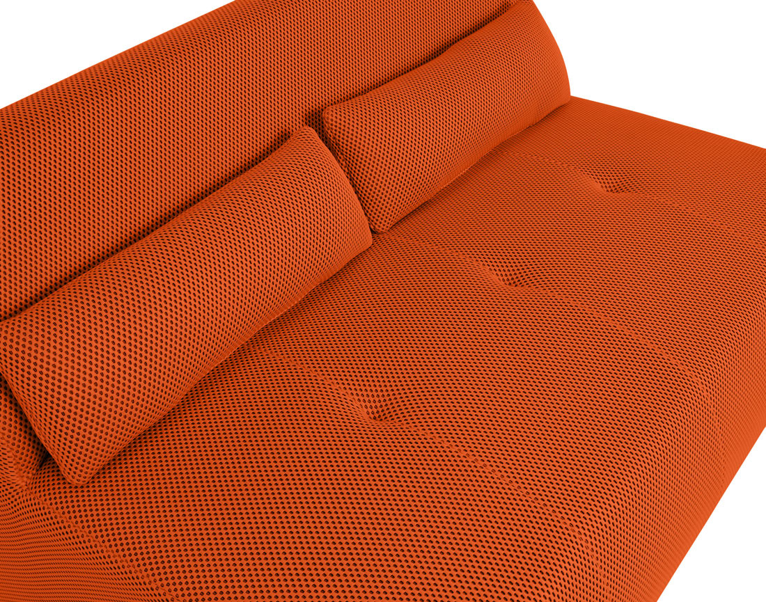 Canapé droit 2 places en tissu mailles 3D Onyx