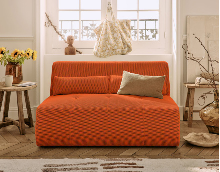 Canapé droit 2 places en tissu mailles 3D Onyx