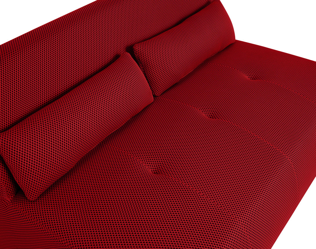 Canapé droit 2 places en tissu mailles 3D Onyx