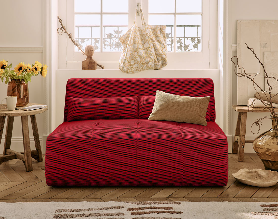 Canapé droit 2 places en tissu mailles 3D Onyx