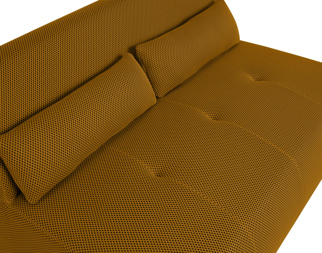 Canapé droit 2 places en tissu mailles 3D Onyx