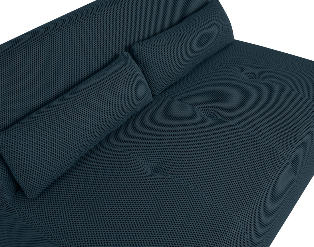 Canapé droit 2 places en tissu mailles 3D Onyx