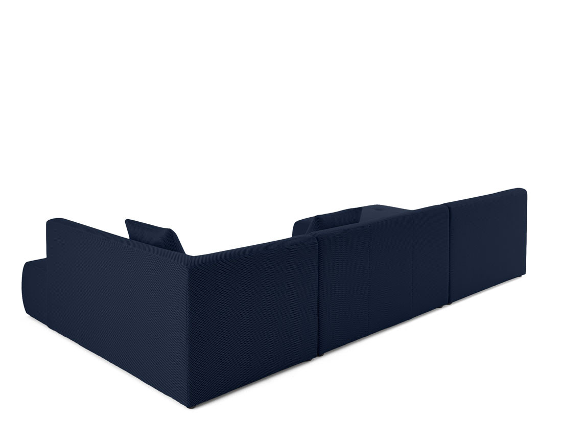 Canapé panoramique modulable d'angle droit 7 places en tissu mailles 3D Onyx