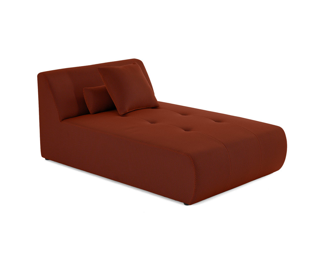 Canapé panoramique modulable d'angle droit 7 places en tissu mailles 3D Onyx