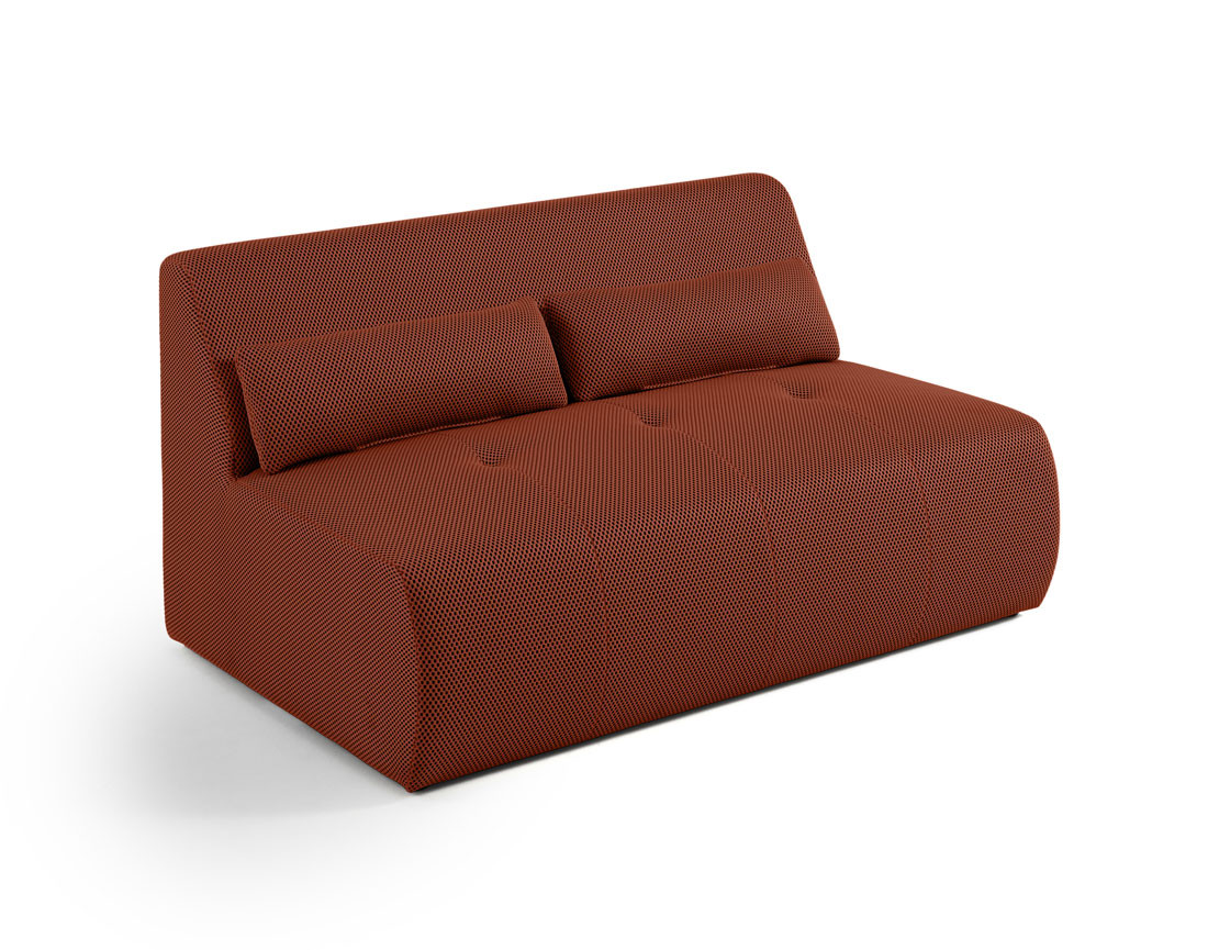 Canapé panoramique modulable d'angle droit 7 places en tissu mailles 3D Onyx