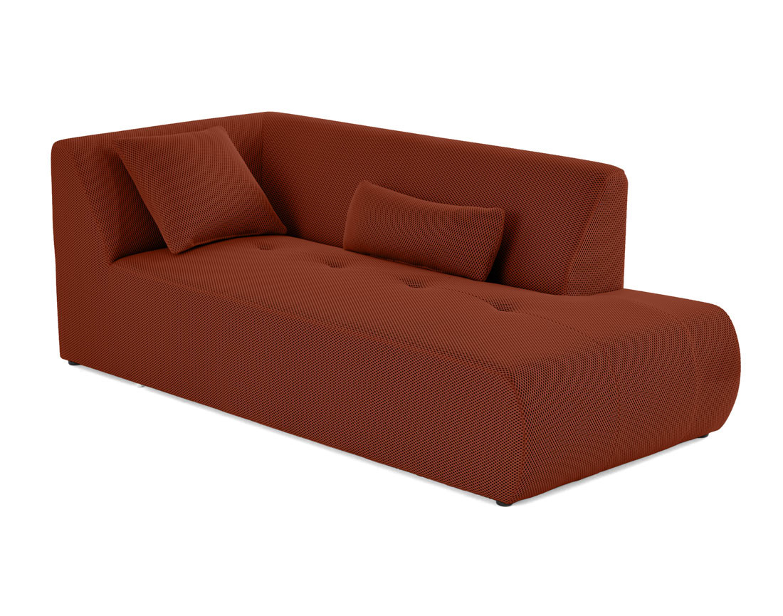 Canapé panoramique modulable d'angle droit 7 places en tissu mailles 3D Onyx