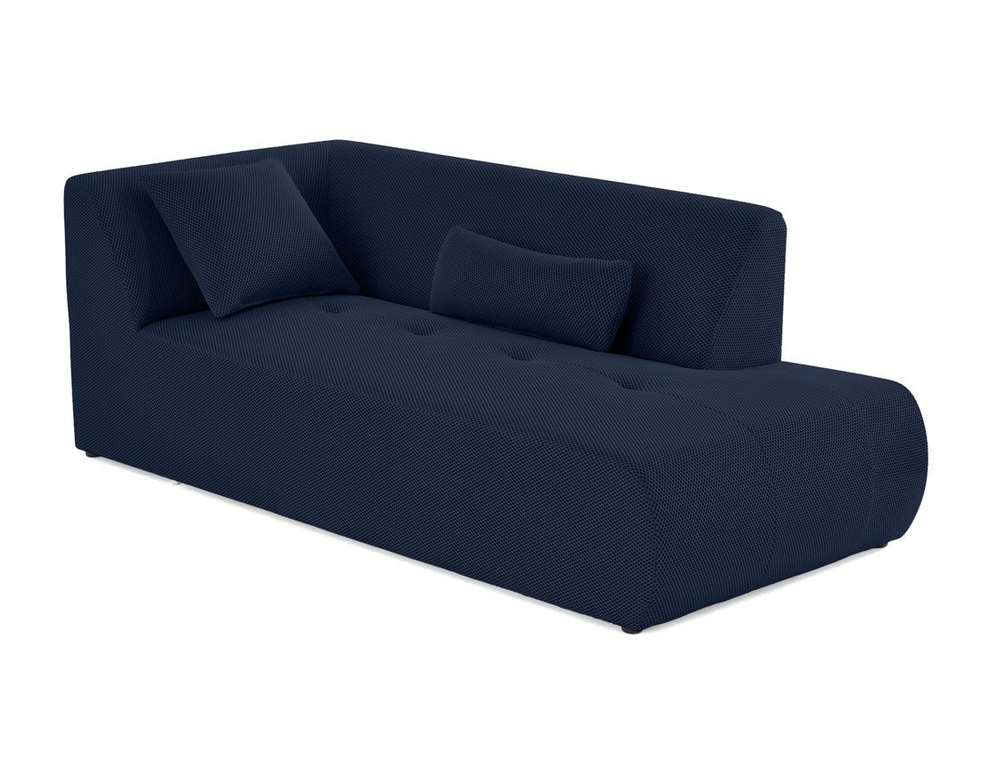 Canapé panoramique modulable d'angle droit 7 places en tissu mailles 3D Onyx