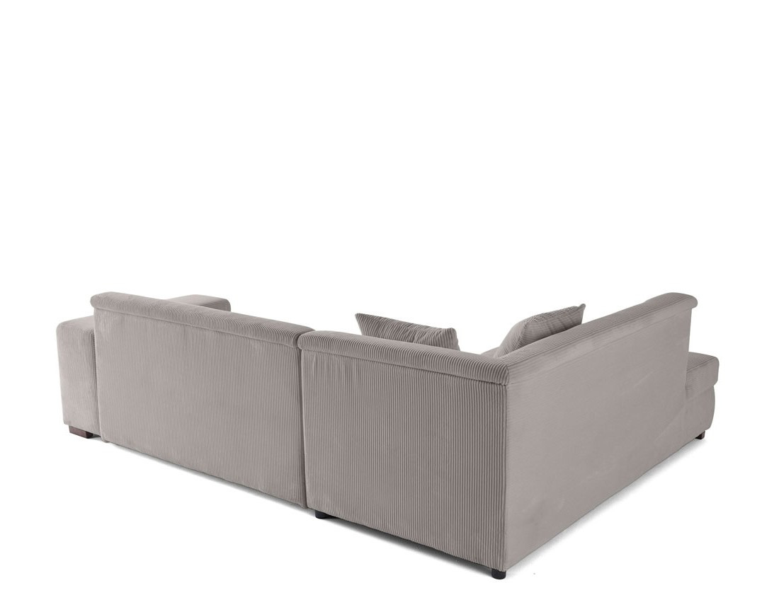 Canapé d'angle gauche 5 places convertible en velours côtelé Vermont