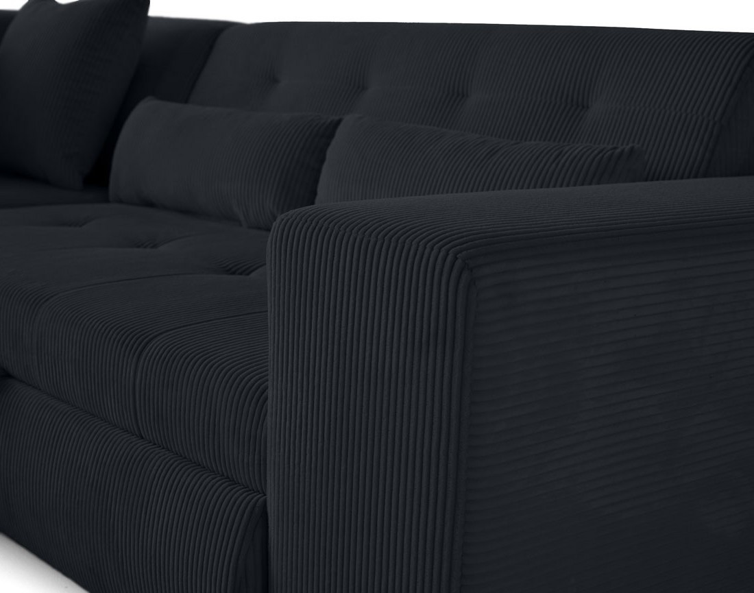 Canapé d'angle gauche 5 places convertible en velours côtelé Vermont