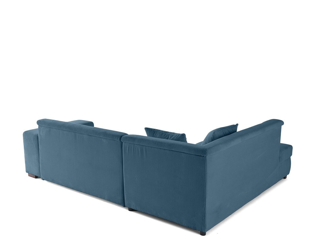 Canapé d'angle gauche 5 places convertible en velours côtelé Vermont