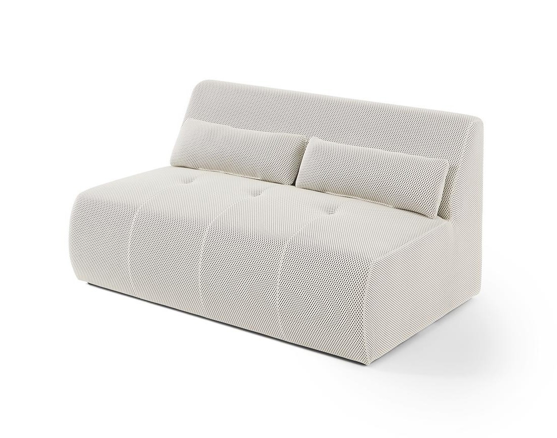 Canapé panoramique modulable d'angle gauche 7 places en tissu mailles 3D Onyx
