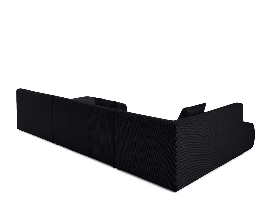 Canapé panoramique modulable d'angle gauche 7 places en tissu mailles 3D Onyx