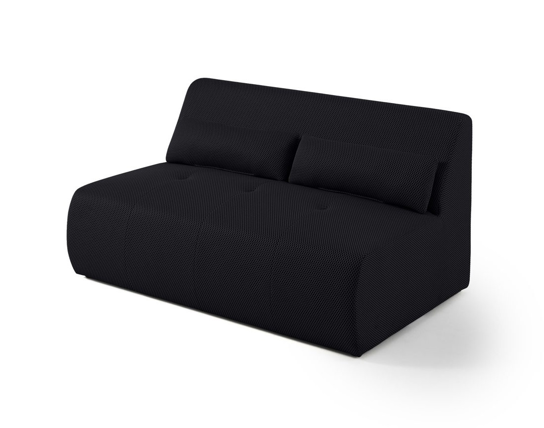 Canapé panoramique modulable d'angle gauche 7 places en tissu mailles 3D Onyx