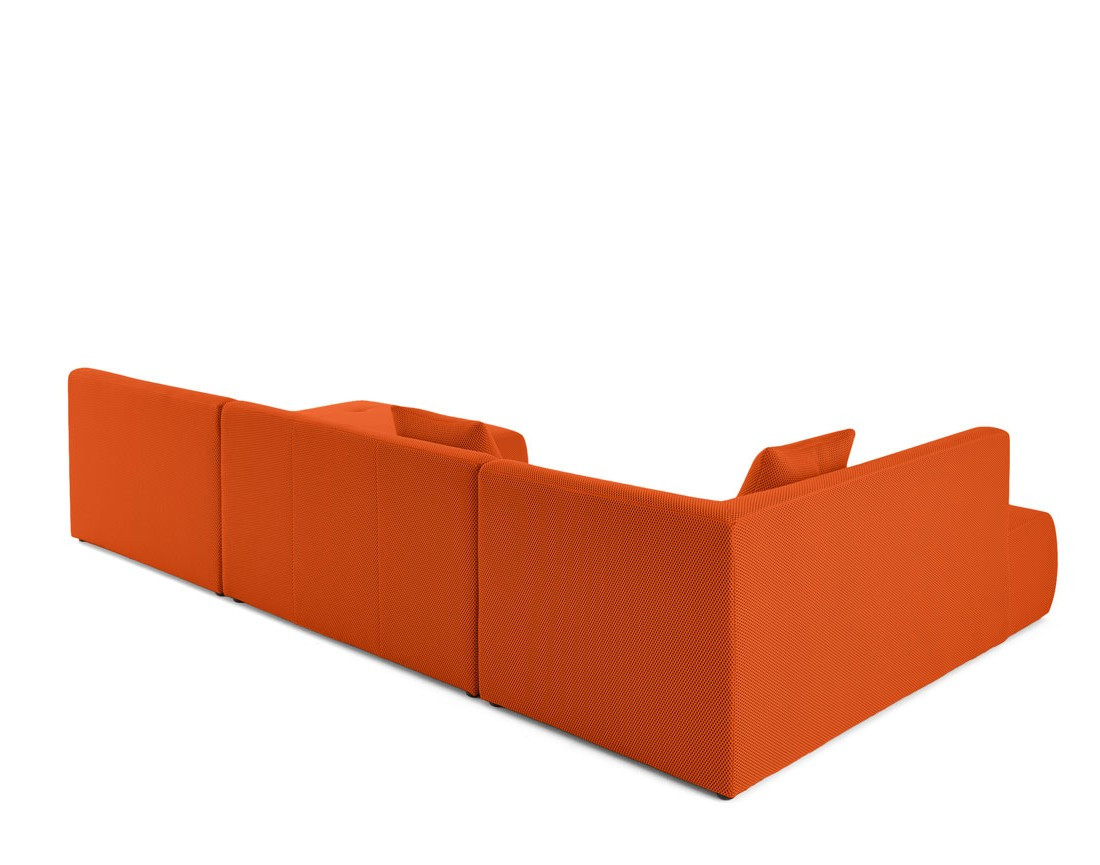 Canapé panoramique modulable d'angle gauche 7 places en tissu mailles 3D Onyx