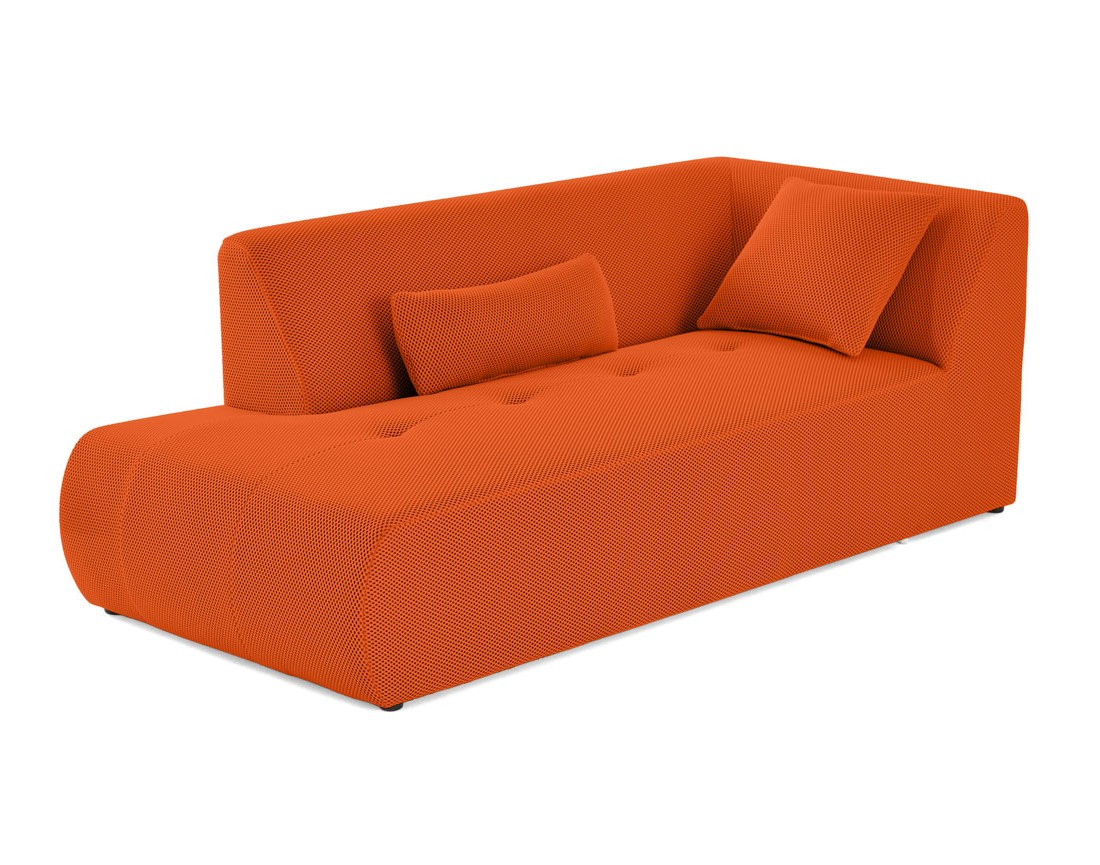 Canapé panoramique modulable d'angle gauche 7 places en tissu mailles 3D Onyx