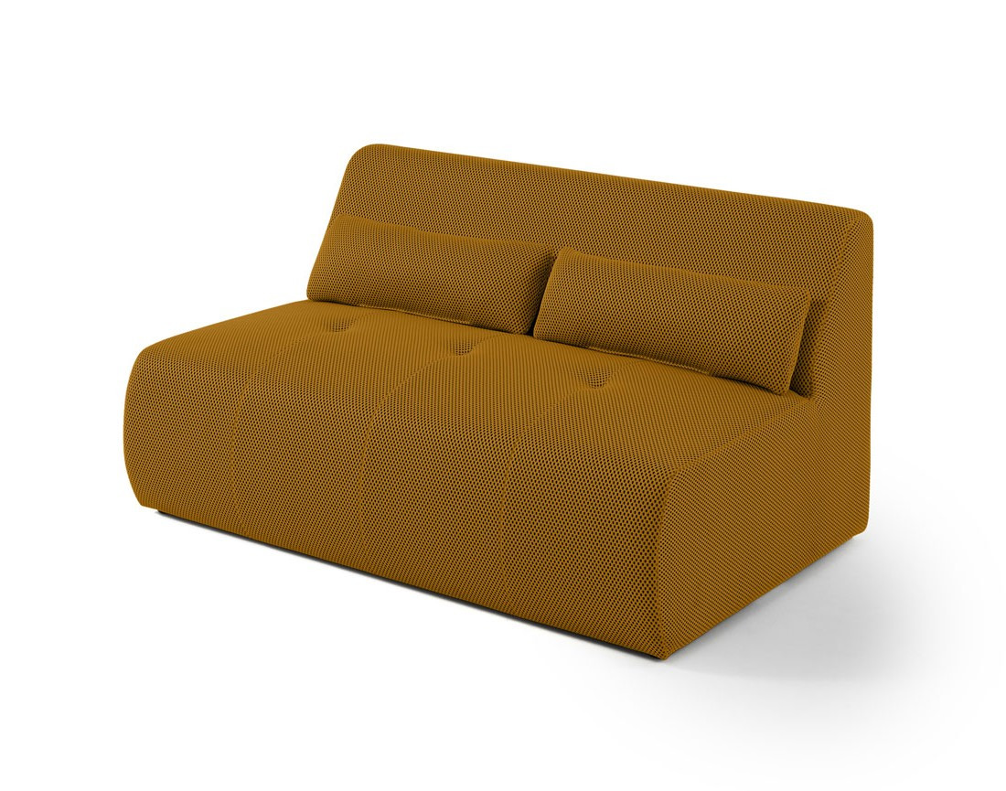 Canapé panoramique modulable d'angle gauche 7 places en tissu mailles 3D Onyx