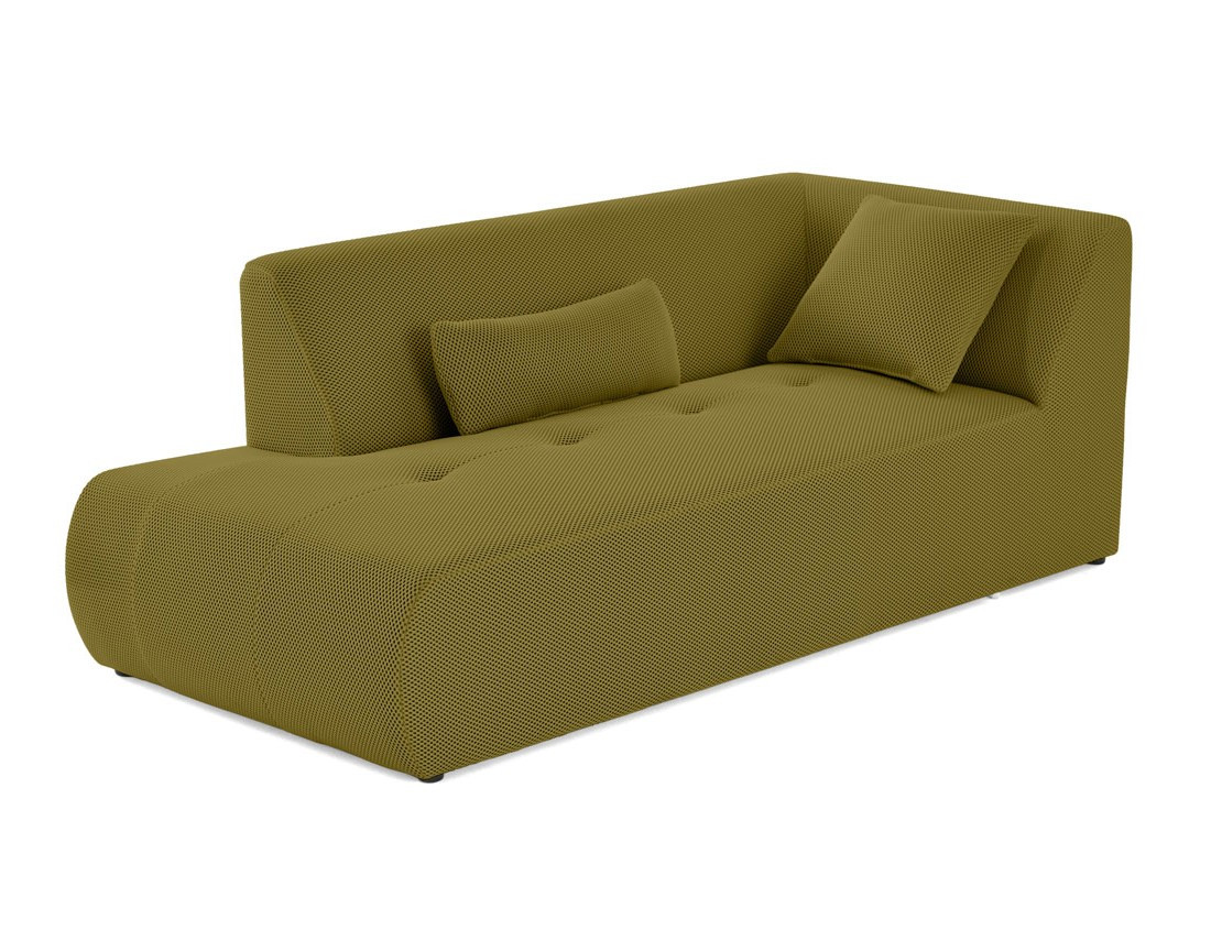 Canapé panoramique modulable d'angle gauche 7 places en tissu mailles 3D Onyx