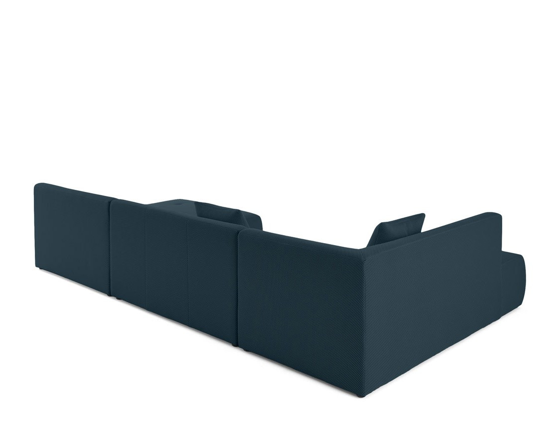 Canapé panoramique modulable d'angle gauche 7 places en tissu mailles 3D Onyx