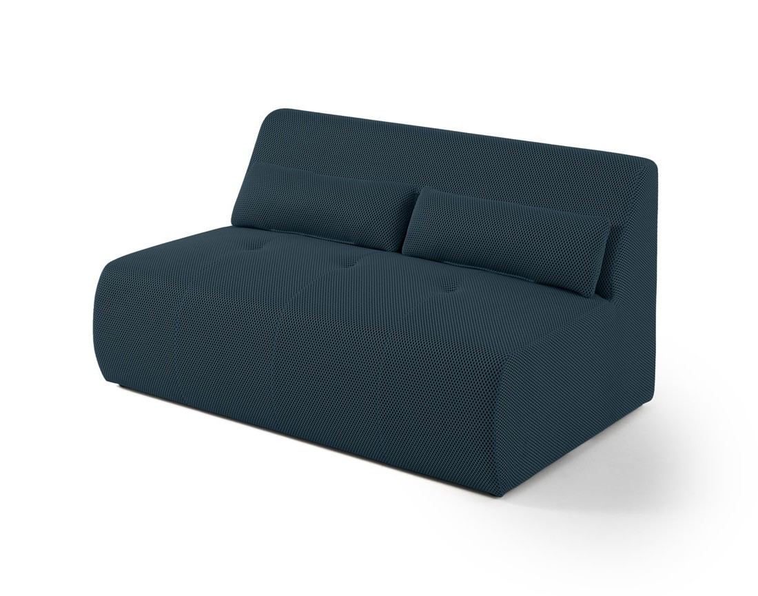 Canapé panoramique modulable d'angle gauche 7 places en tissu mailles 3D Onyx