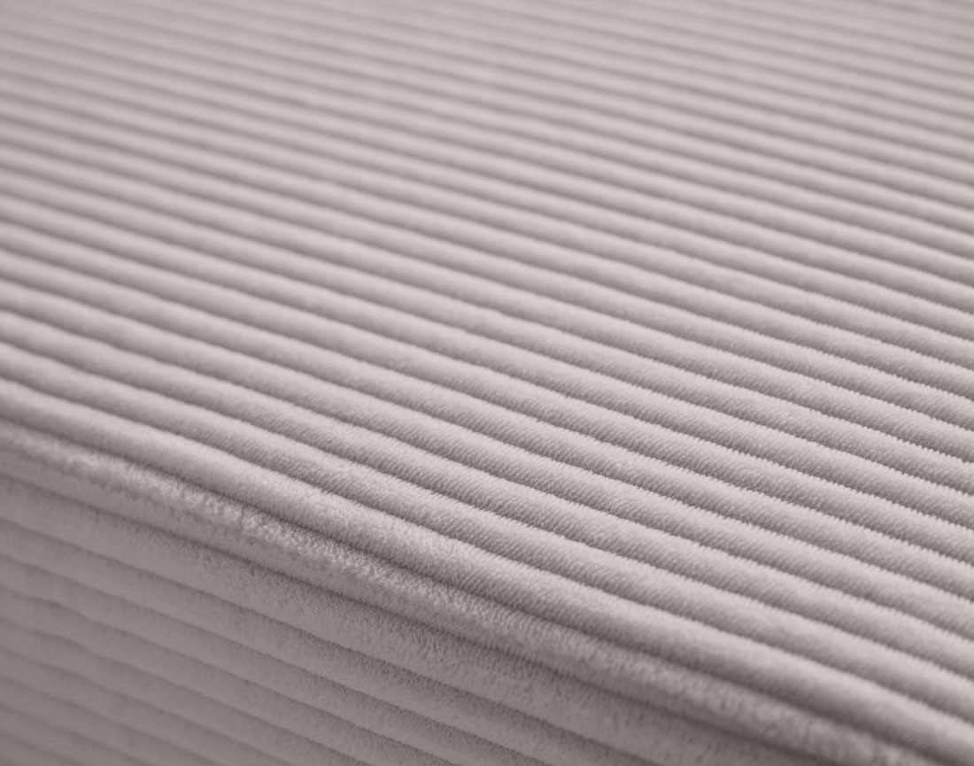 Canapé panoramique convertible Vermont 7 pl en velours côtelé - droit