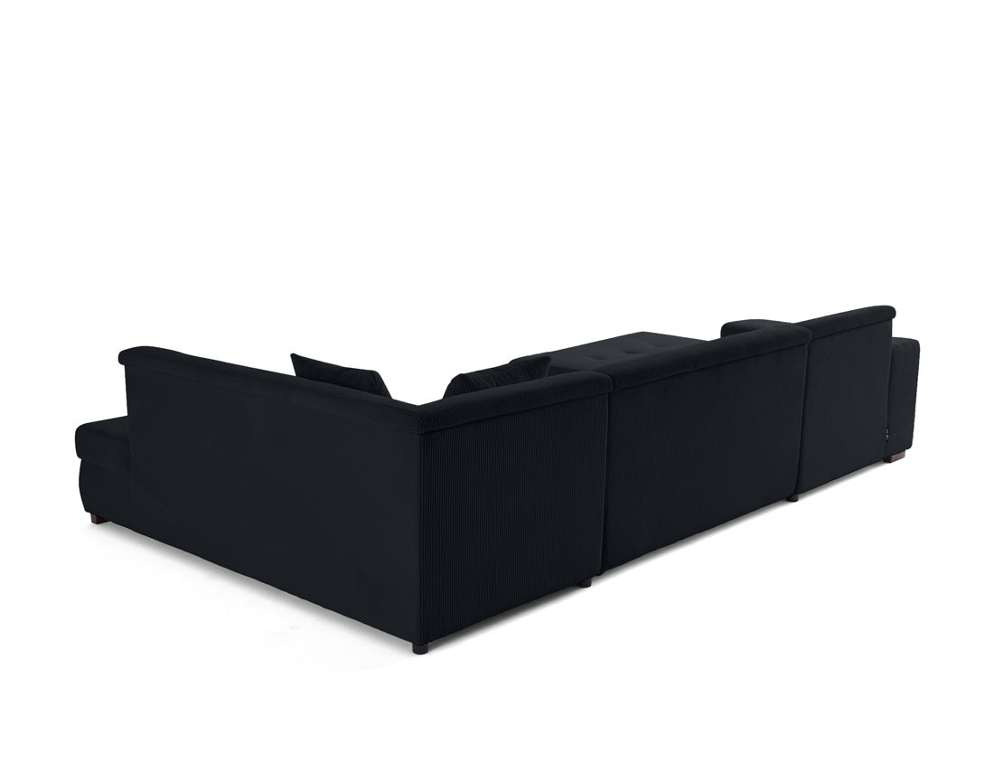 Canapé panoramique convertible Vermont 7 pl en velours côtelé - droit