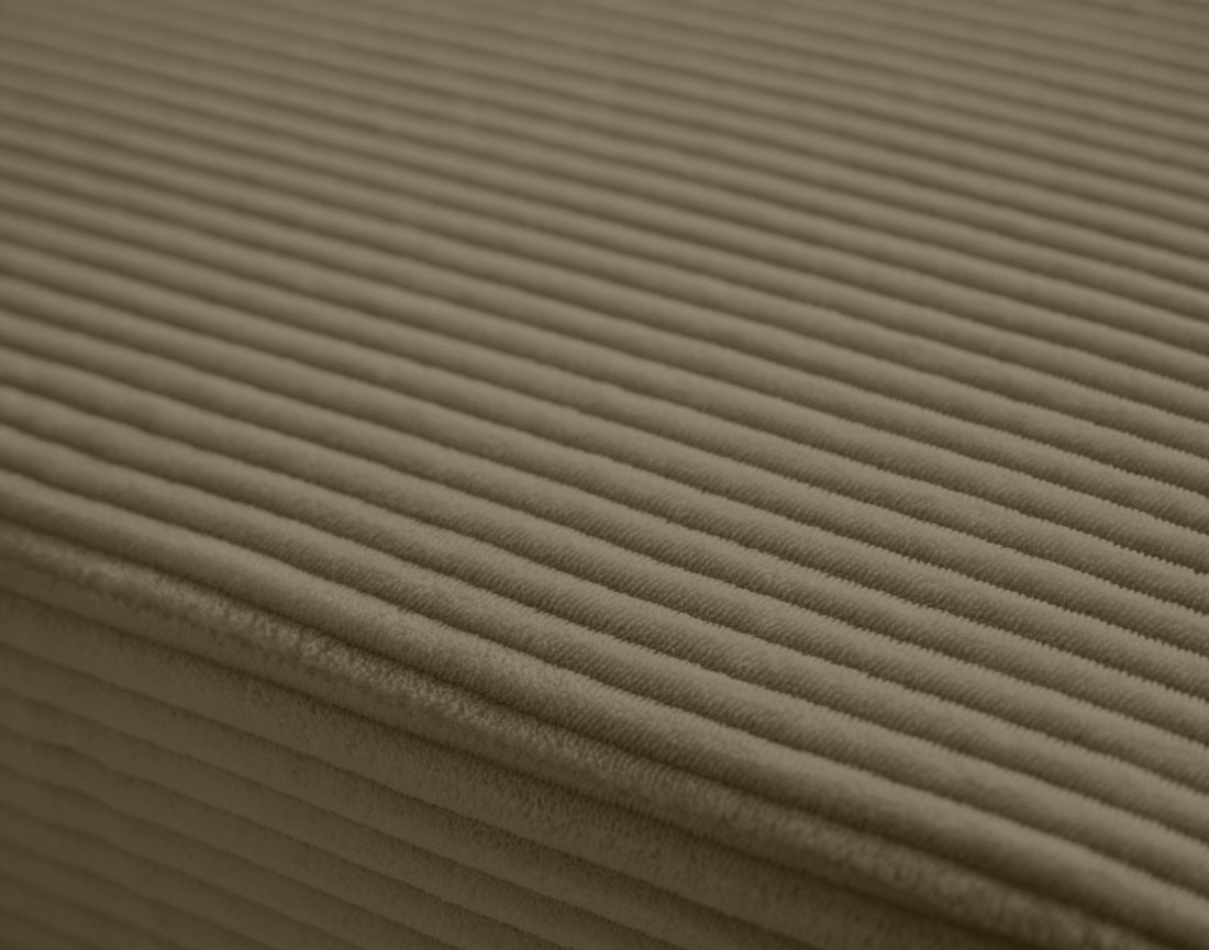 Canapé panoramique convertible Vermont 7 pl en velours côtelé - droit