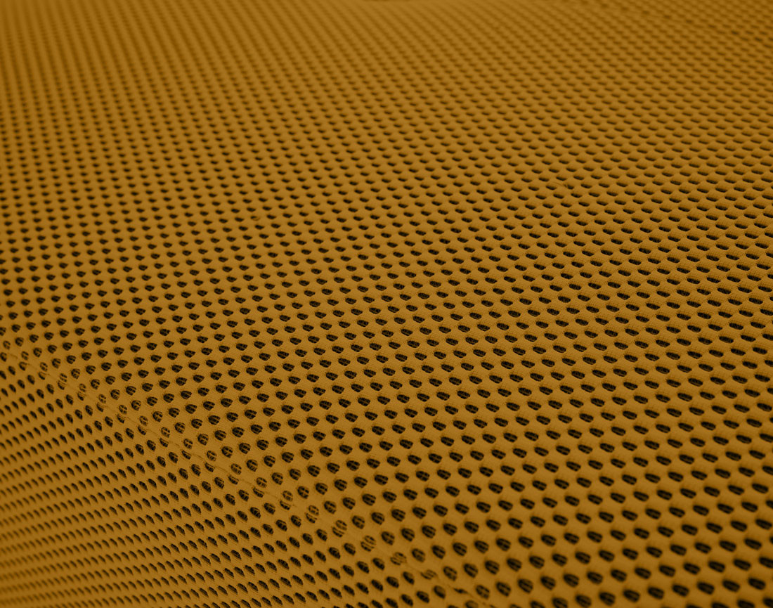 Canapé panoramique d'angle droit 7 places en tissu mailles 3D Onyx