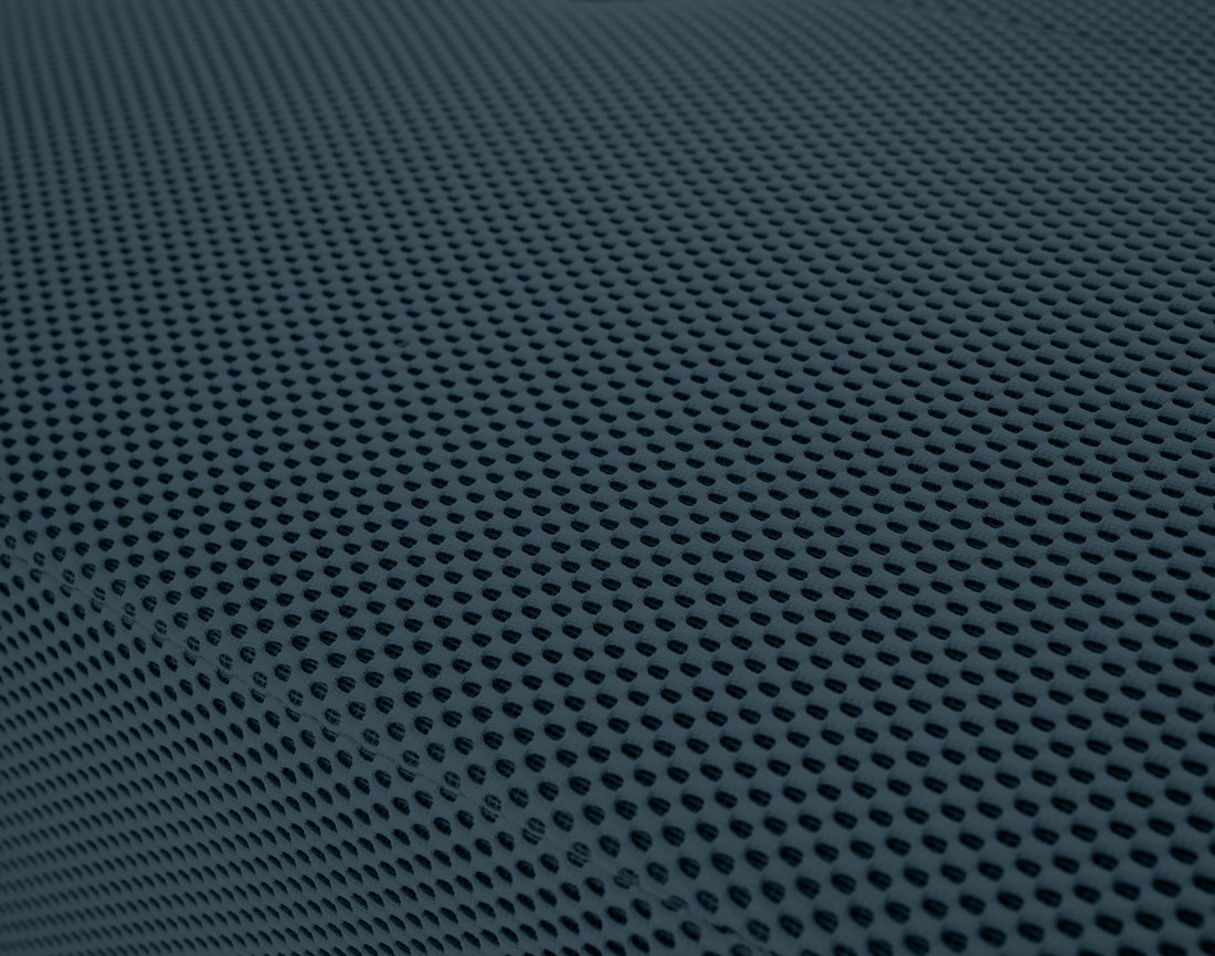 Canapé panoramique d'angle droit 7 places en tissu mailles 3D Onyx