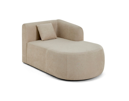 Module d'assise méridienne droit en tissu Ikare