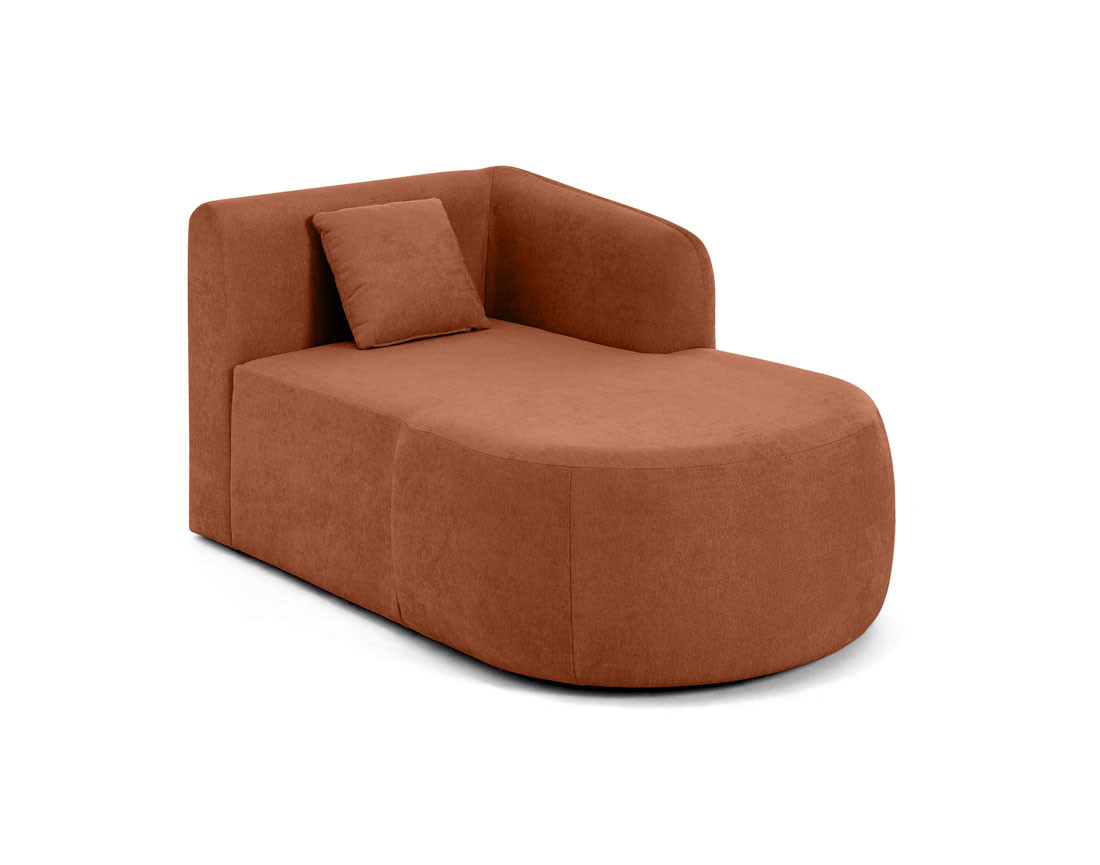 Module d'assise méridienne droit en tissu Ikare