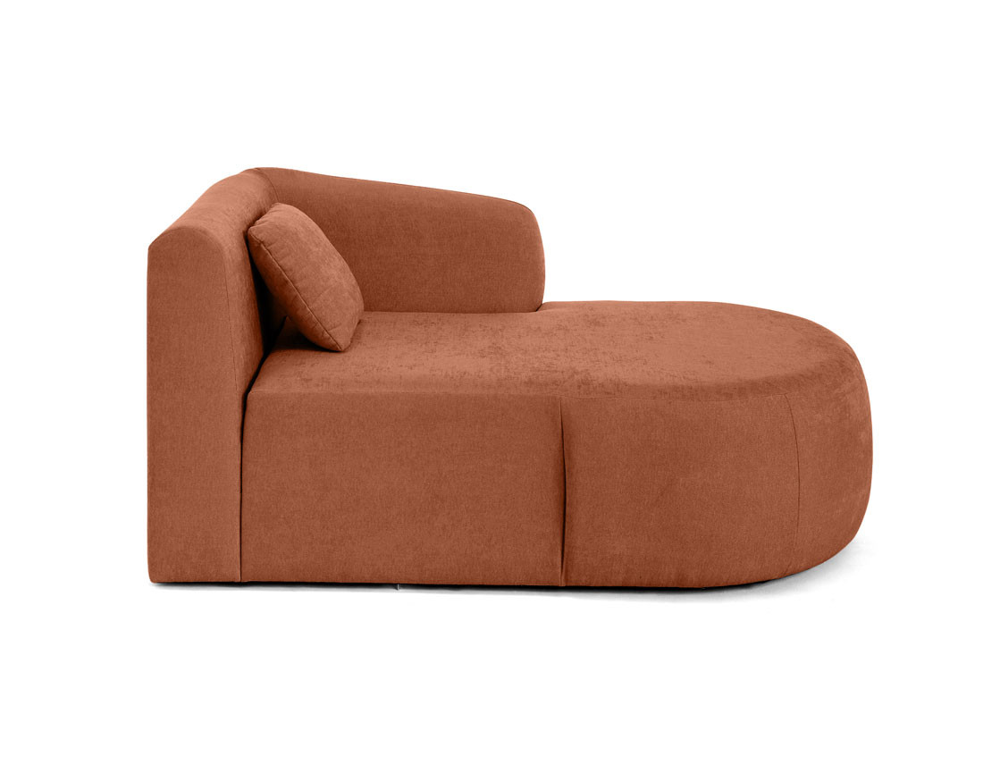 Module d'assise méridienne droit en tissu Ikare