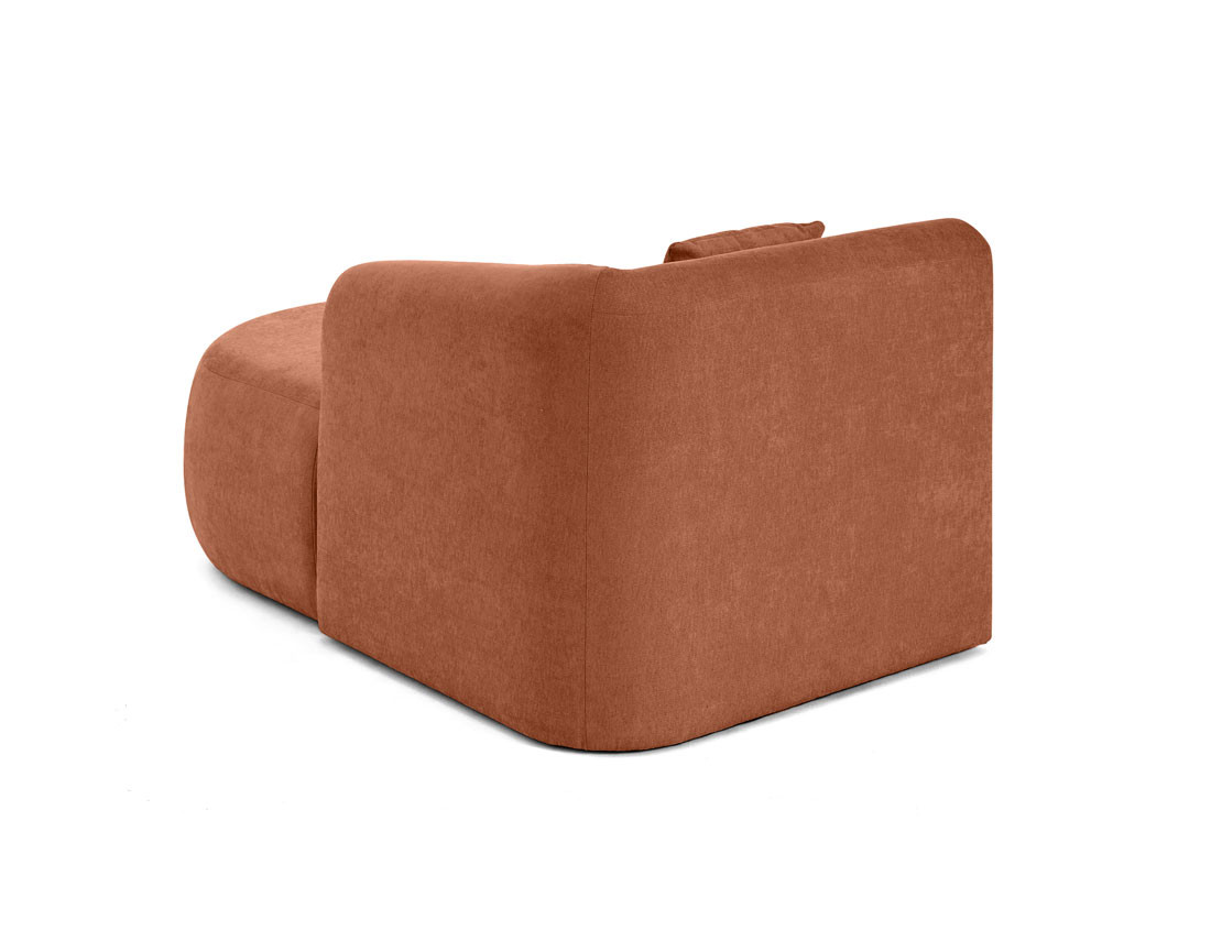 Module d'assise méridienne droit en tissu Ikare
