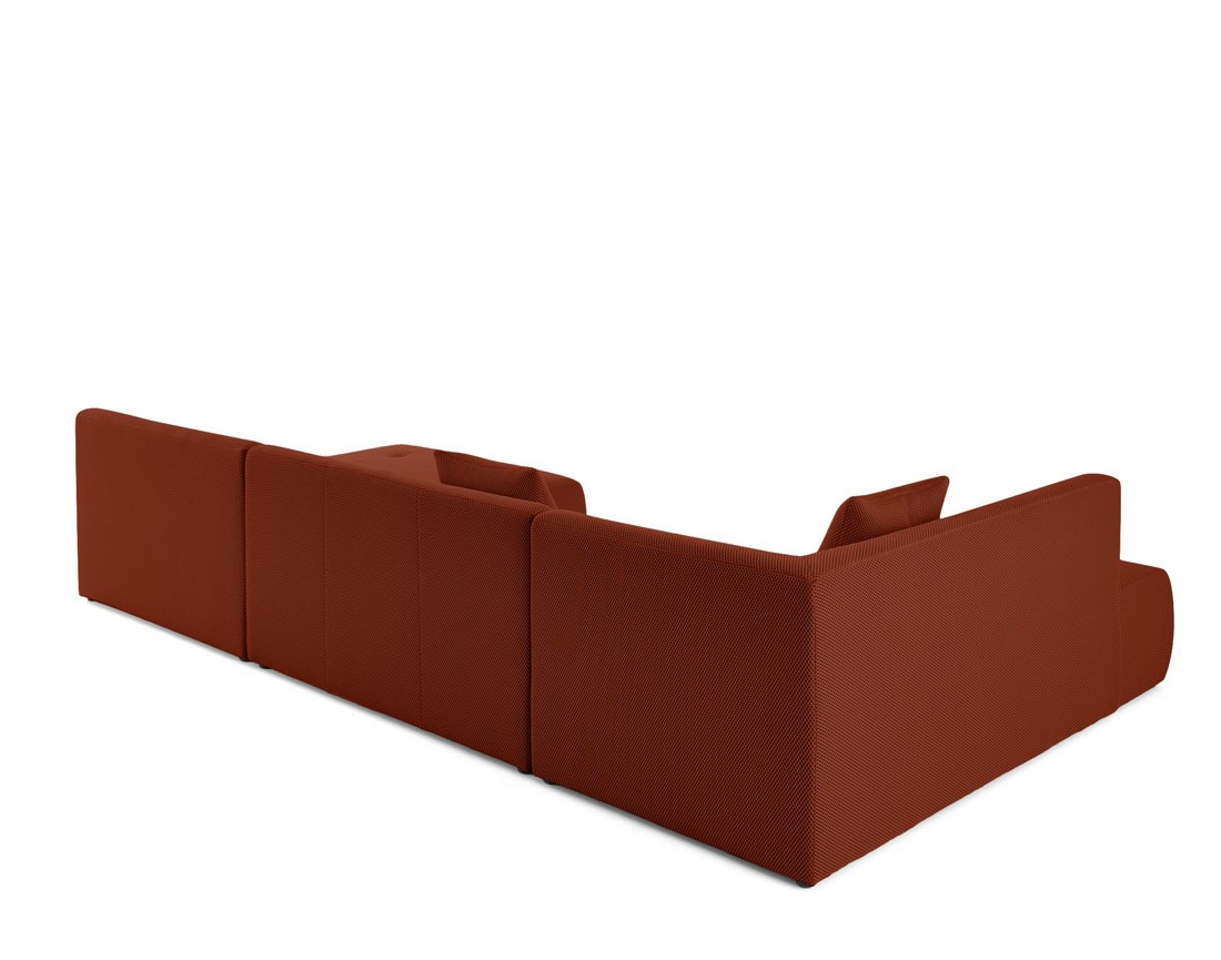 Canapé panoramique d'angle gauche 7 places en tissu mailles 3D Onyx