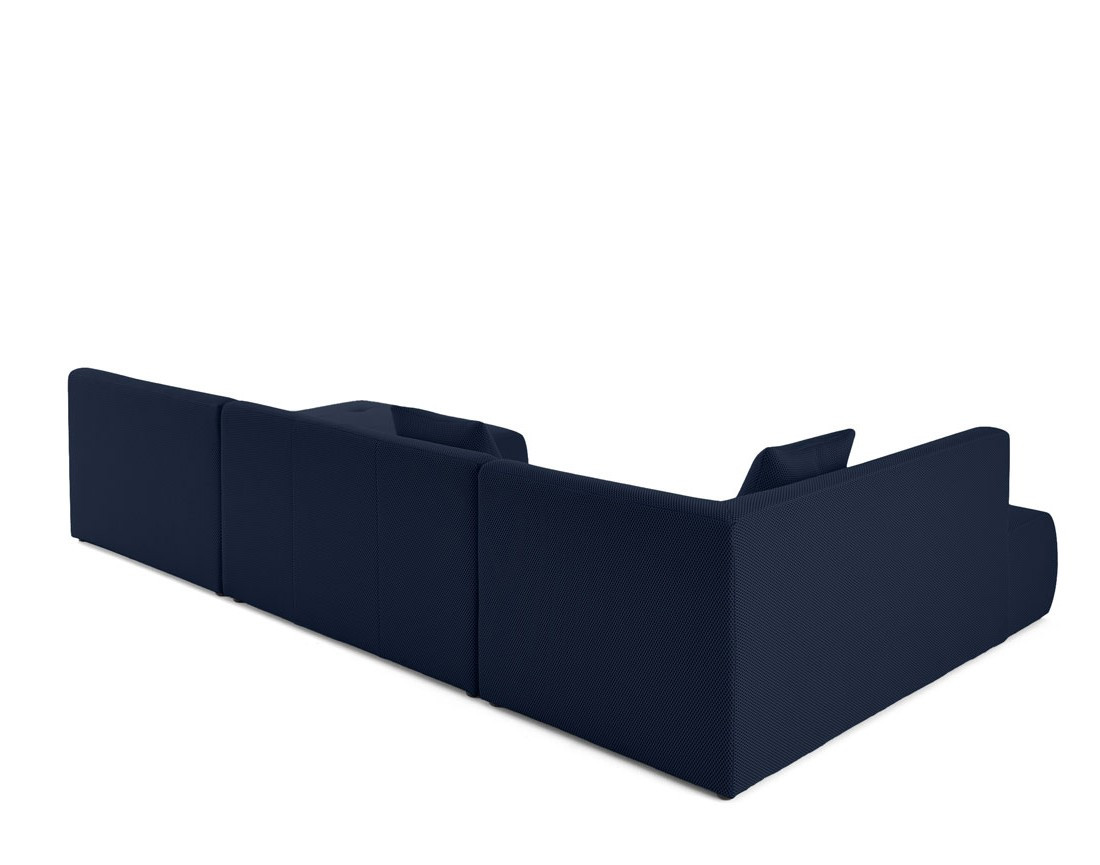 Canapé panoramique d'angle gauche 7 places en tissu mailles 3D Onyx
