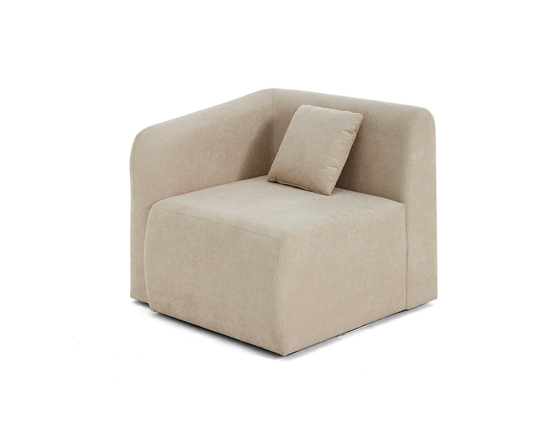 module d'assise d'angle gauche en tissu Ikare