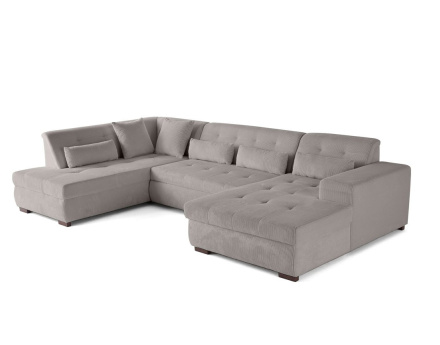 Canapé panoramique convertible Vermont 7 places en velours côtelé