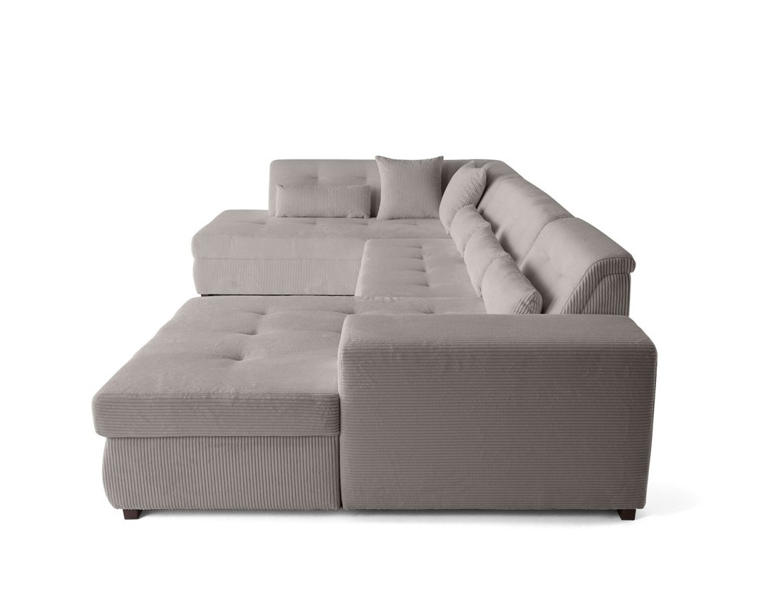 Canapé panoramique convertible Vermont 7 places en velours côtelé