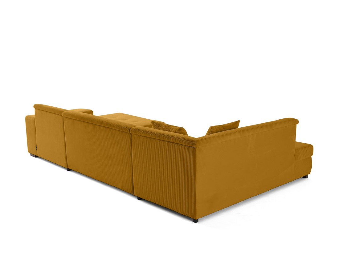 Canapé panoramique convertible Vermont 7 places en velours côtelé