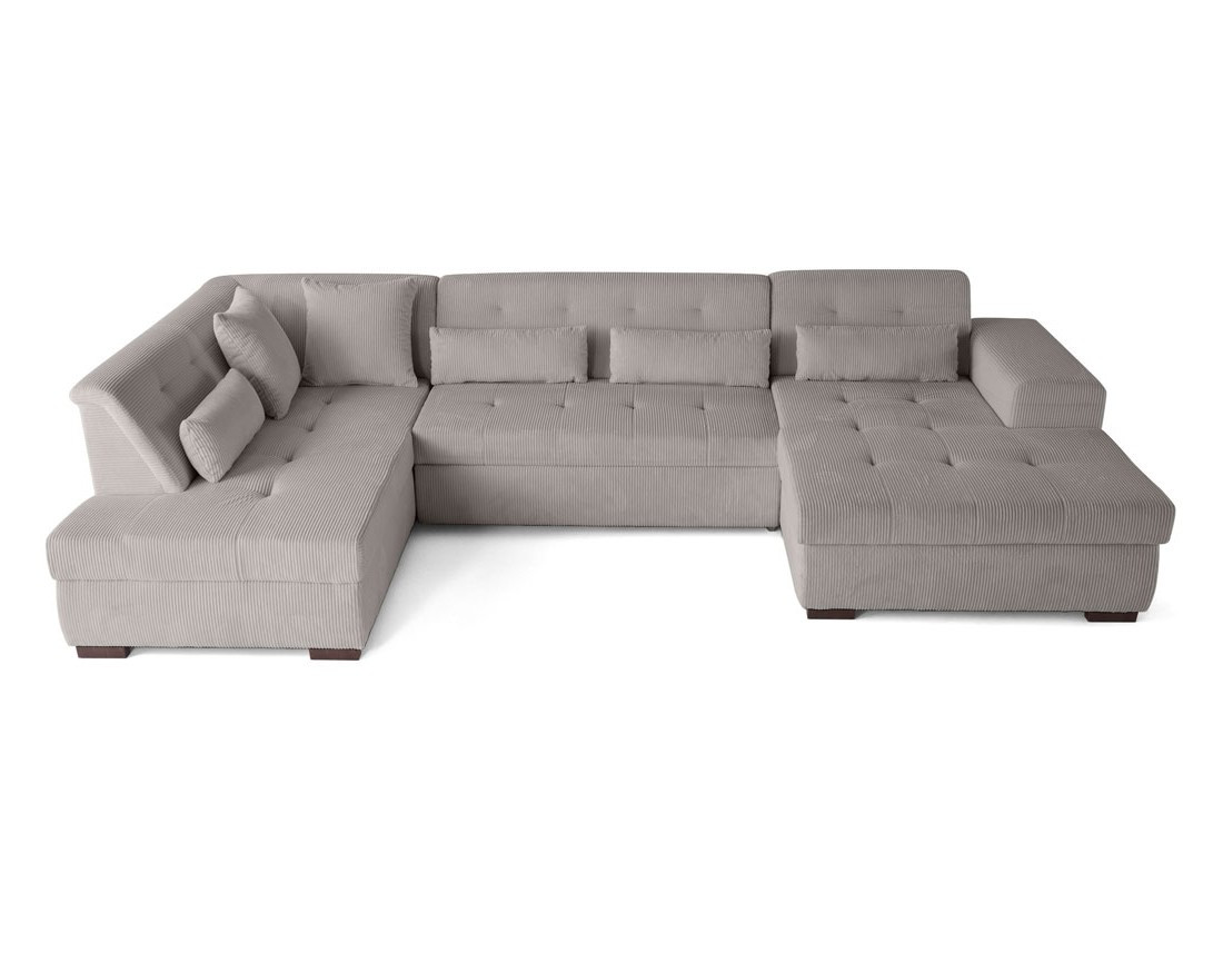 Canapé panoramique convertible Vermont 7 places en velours côtelé