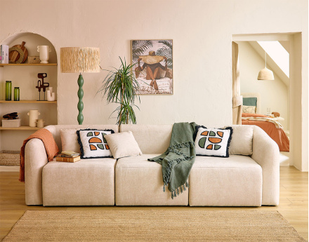 module d'assise d'angle droit en tissu Ikare