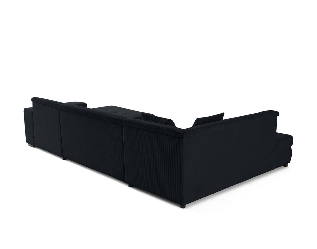 Canapé panoramique d'angle gauche 7 places en velours côtelé Vermont