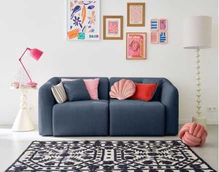 module d'assise d'angle droit en tissu Ikare