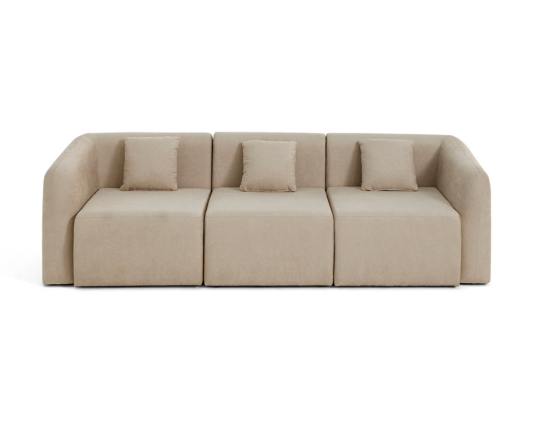 Canapé modulable 3 places en tissu Ikare